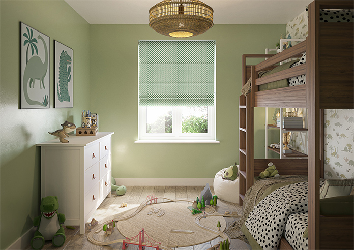Jaipur, Bottle Green - Motorised Roman Blind - Image 8